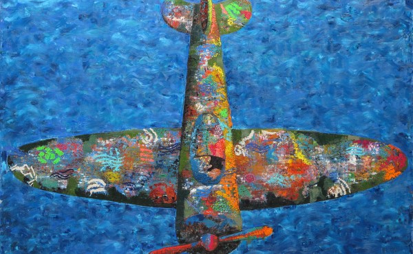 Plane, 215 x 150 cm, oil colors on canvas, 2015.