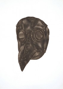 Mask, 50 x 70 cm, ink on paper, 2014.