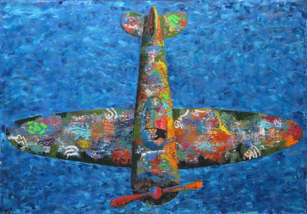 Plane, 215 x 150 cm, oil colors on canvas, 2015.