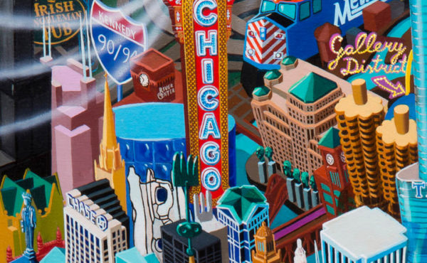 Chicago (detail), oil on canvas, 215 x 150 cm, 2017. Vuk Vučković